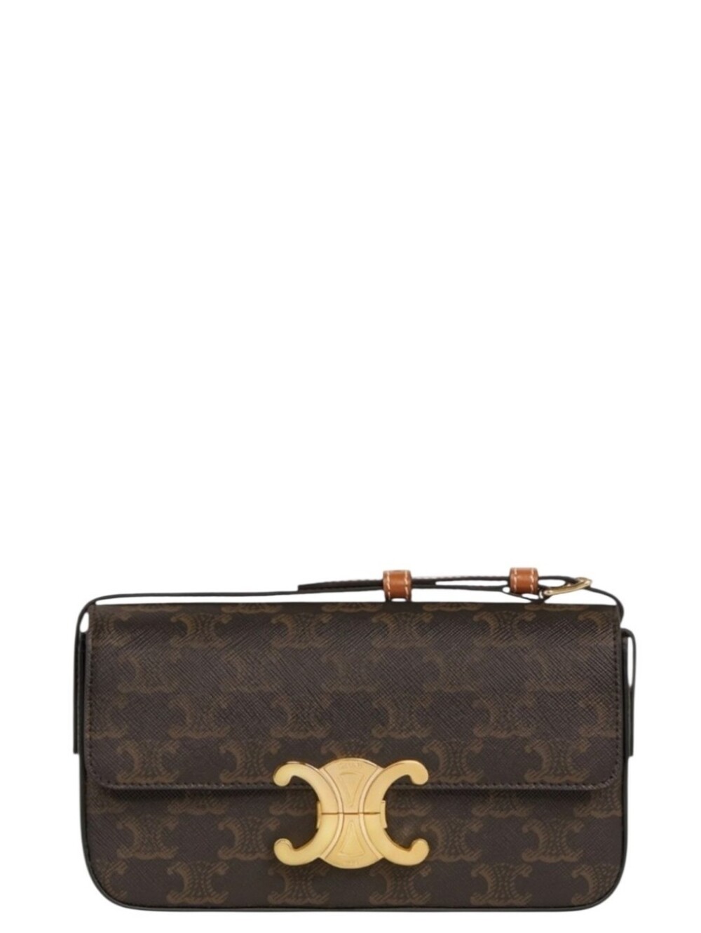 Brand New CELINE SHOULDER BAG CLAUDE IN TRIOMPHE CANVAS & CALFSKIN Authenticated - Picture 1 of 16